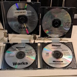 Microsoft Works and Money CD Collection - Silver and Black